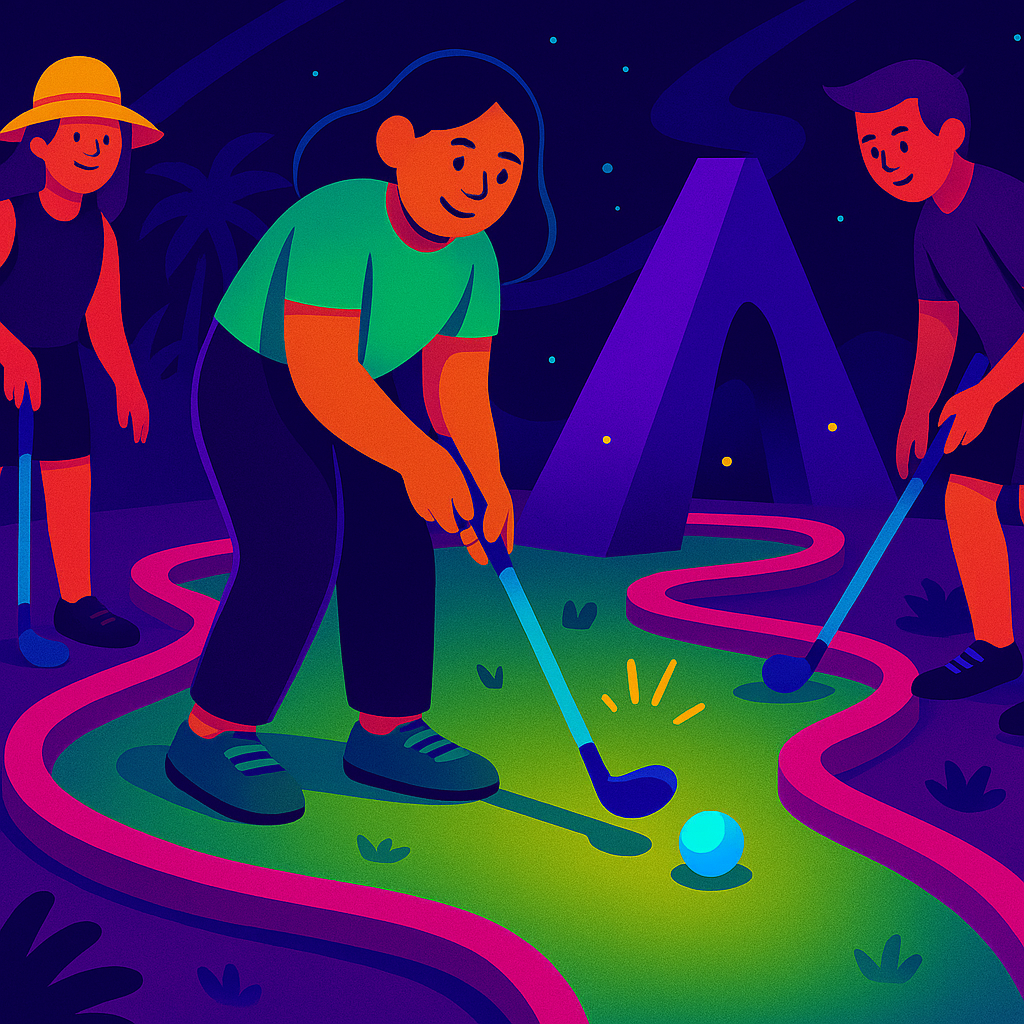 Colorful mini golf course